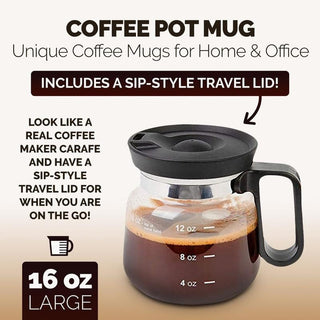 BrewVista – Coffee Pot Style Glass Mug