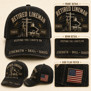 Retired Lineman Keeping The Lights On Commemorative Cap
