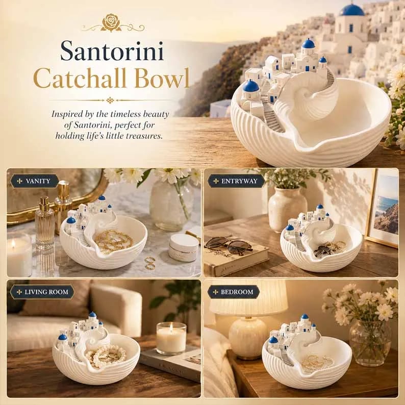 OceanVista – Santorini Decor Bowl