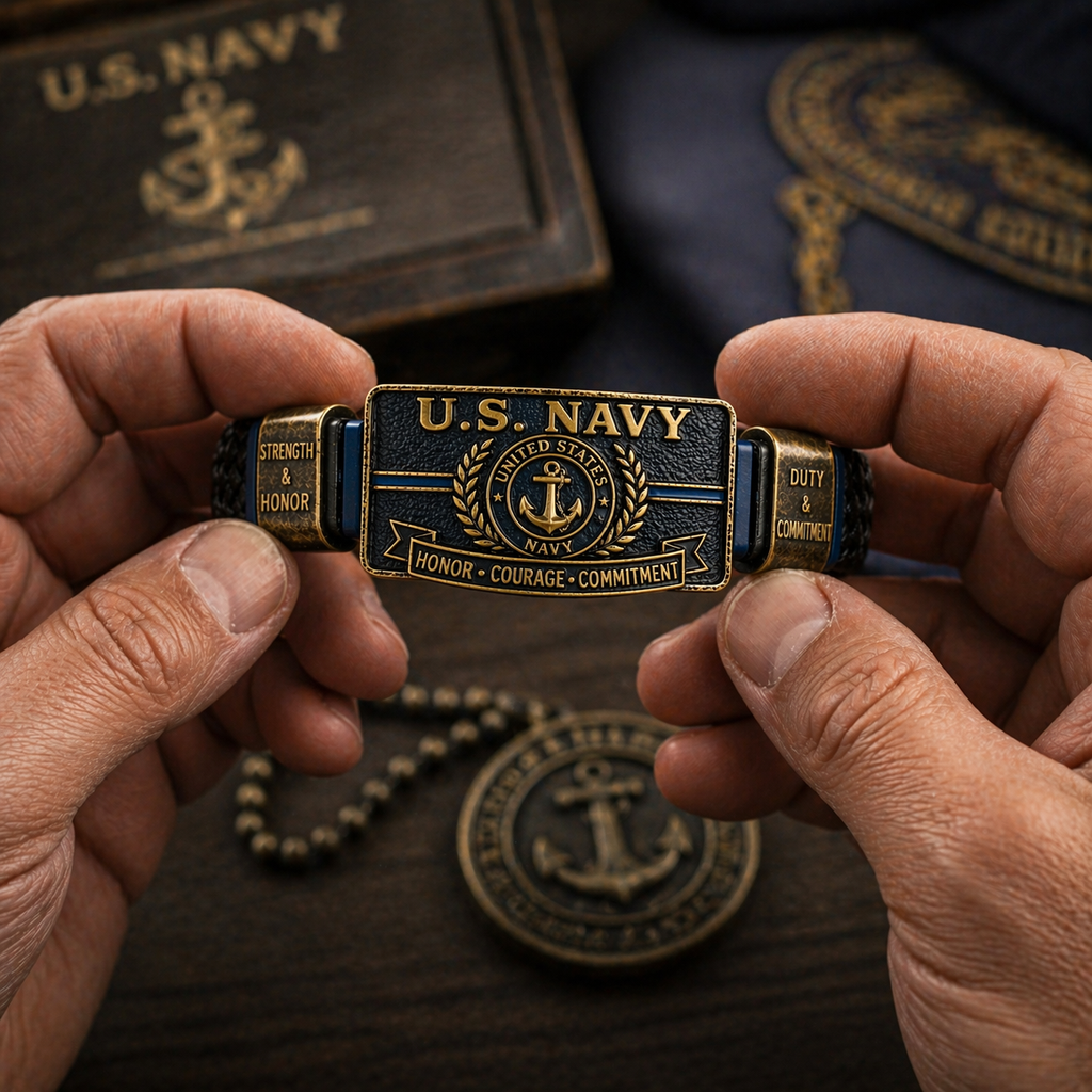 U.S. NAVY “Honor • Courage • Commitment” Bracelet