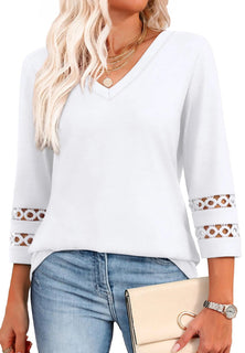 ClairaMode | Relaxed Fit V-Neck Sleeve Women Tee