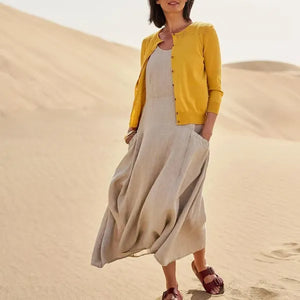 BreezeLoom – Sleeveless Cotton Linen Dress