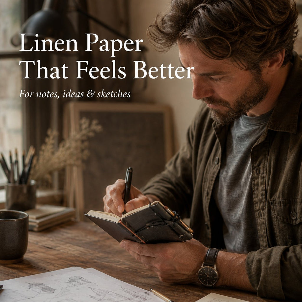 NoteForge – Stainless Steel Hinge Linen Journal