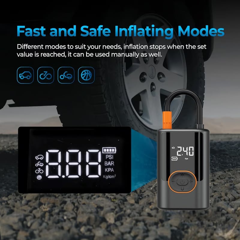 QuickAir - Portable Tire Inflator with Built in Power Bank