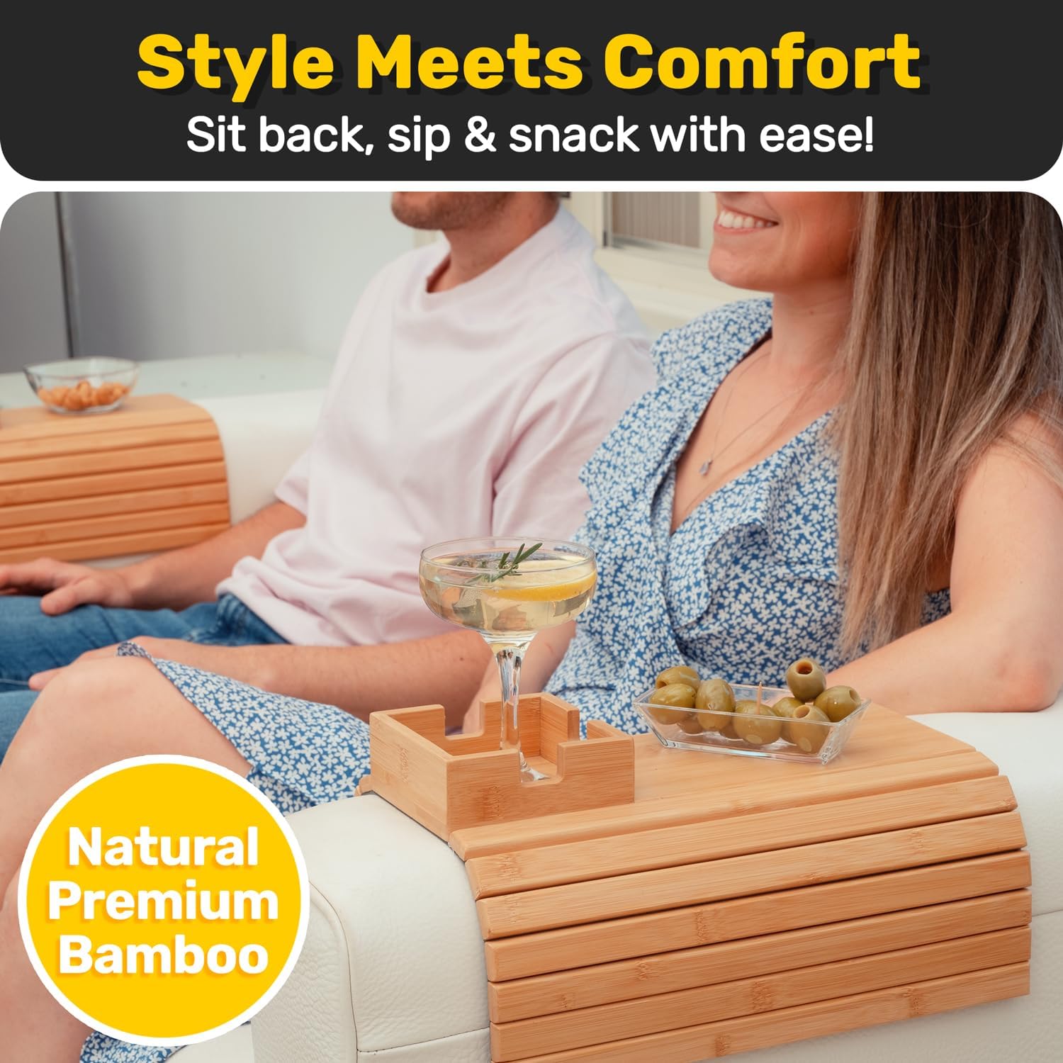 SofaSip – Bamboo Couch Cup Holder