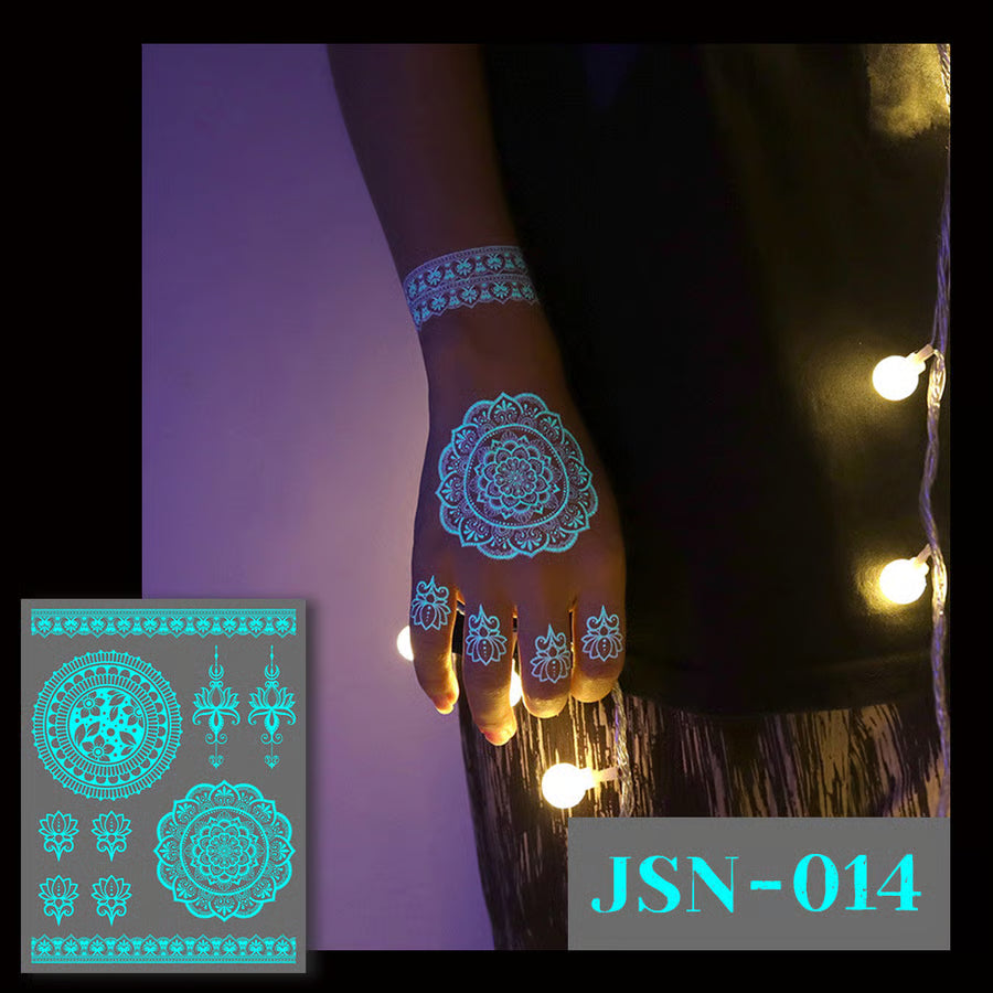 NeonFlutter – Luminous Butterfly Temporary Tattoo Stickers
