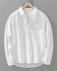 CloudSoft – Relaxed Fit, Cool & Stylish Half-Placket Shirt