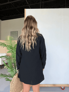 BreezeMuse - Boho Button-Down Dress for Effortless Style