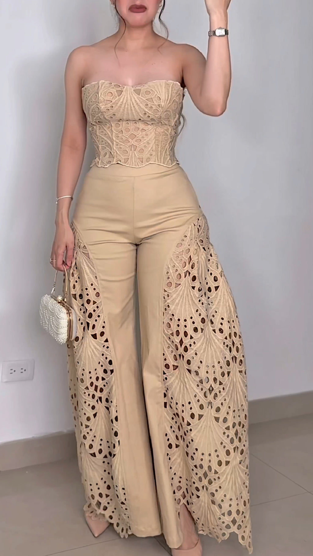 BellaVogue – Women’s Strapless Top & Pants Set