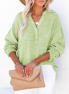 Velura - Relaxed Fit V-Neck Blouse – Soft & Effortless Style