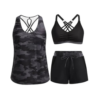 🏖️LAST DAY SALE 49% OFF 🔥Aqua Eve Three Piece Tankini with Shorts🩱