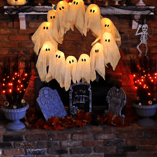 👻Halloween Glowing Ghost Wreath