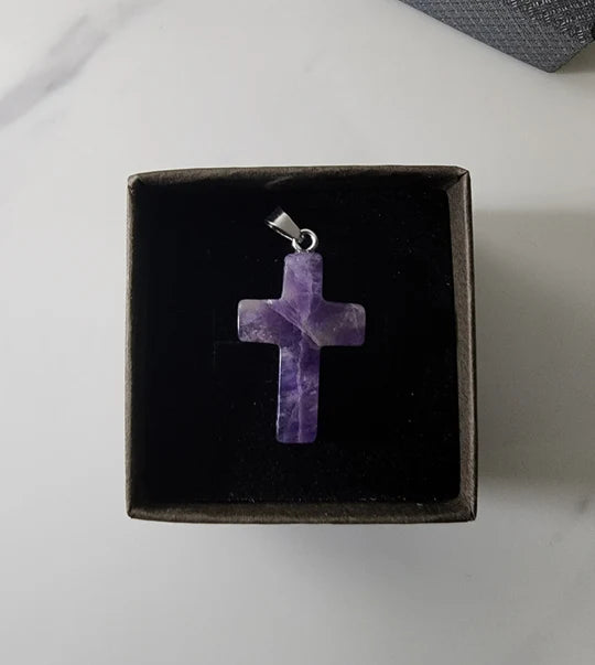 PureAura - Spiritual Crystal Heart Cross
