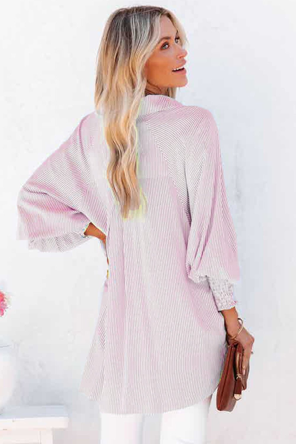 LUXE - Breezy Striped Tunic Shirt