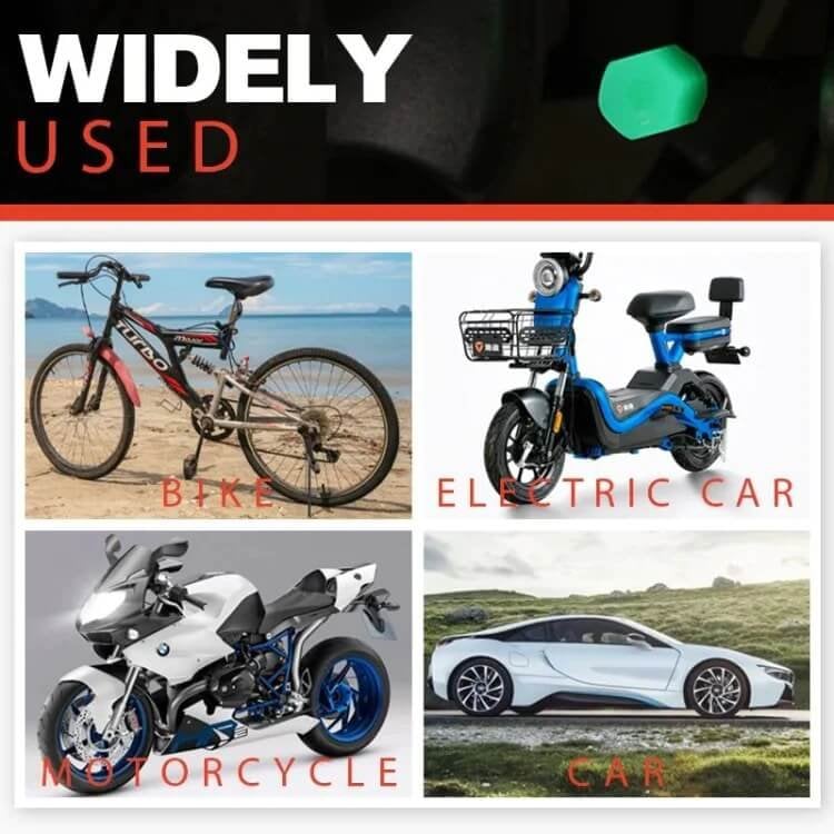 StarWheel - Fluorescent Valve Caps | Ride Bright at Night