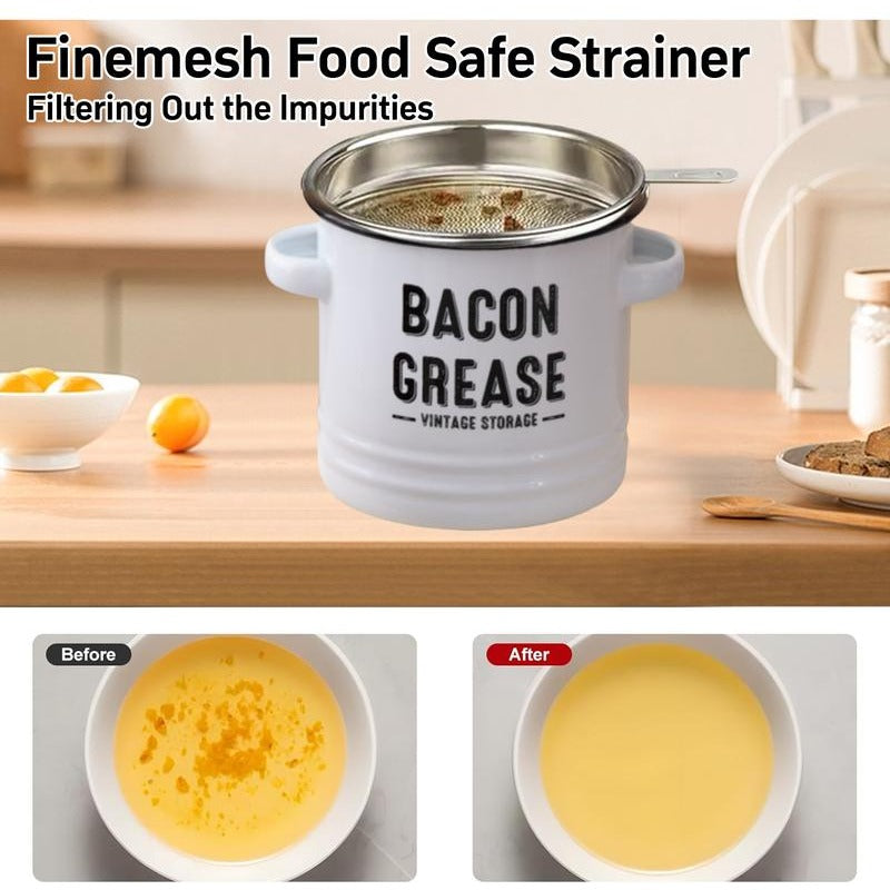 VeloraOil – Bacon Grease Collector & Strainer