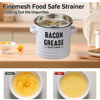 VeloraOil – Bacon Grease Collector & Strainer