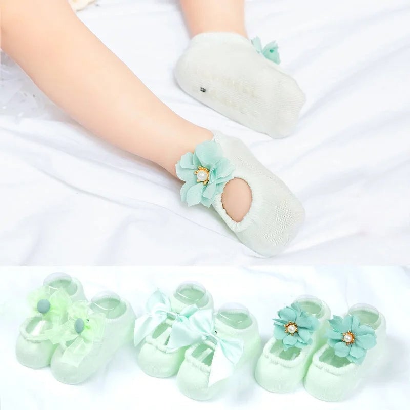 🎉PAY 1 GET 3 PAIRS👼Baby Ballet Socks