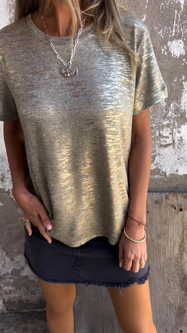 Anna | Gold Foil Short Sleeved T-shirt