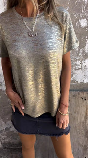 Anna | Gold Foil Short Sleeved T-shirt