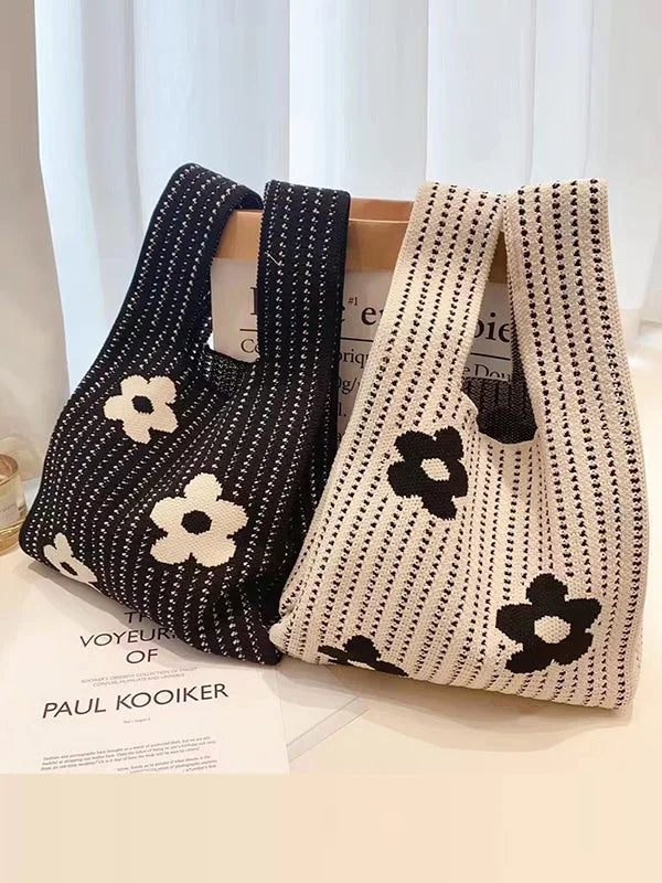 FloraChic – Floral Printed Hollow Design Handbag