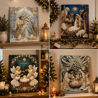 FaithGlow – Nativity Scene Diamond Painting Kit