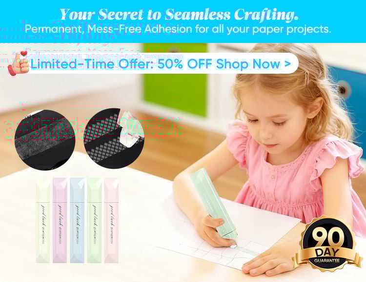 GlueEase - Mess-Free Double-Sided Tape Roller for Crafters