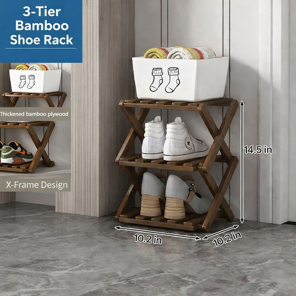 The 9-Tier No-Assembly Bamboo Rack !🌿👟