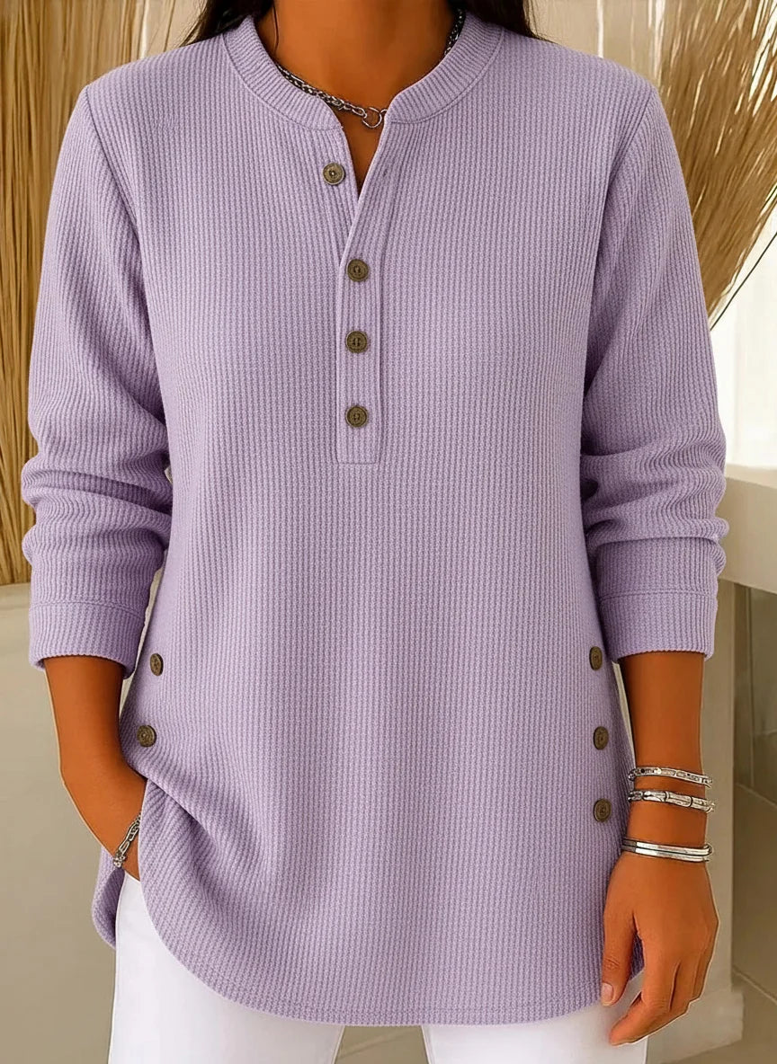 EternaStyle – Cozy Solid Color Long Sleeve Pullover