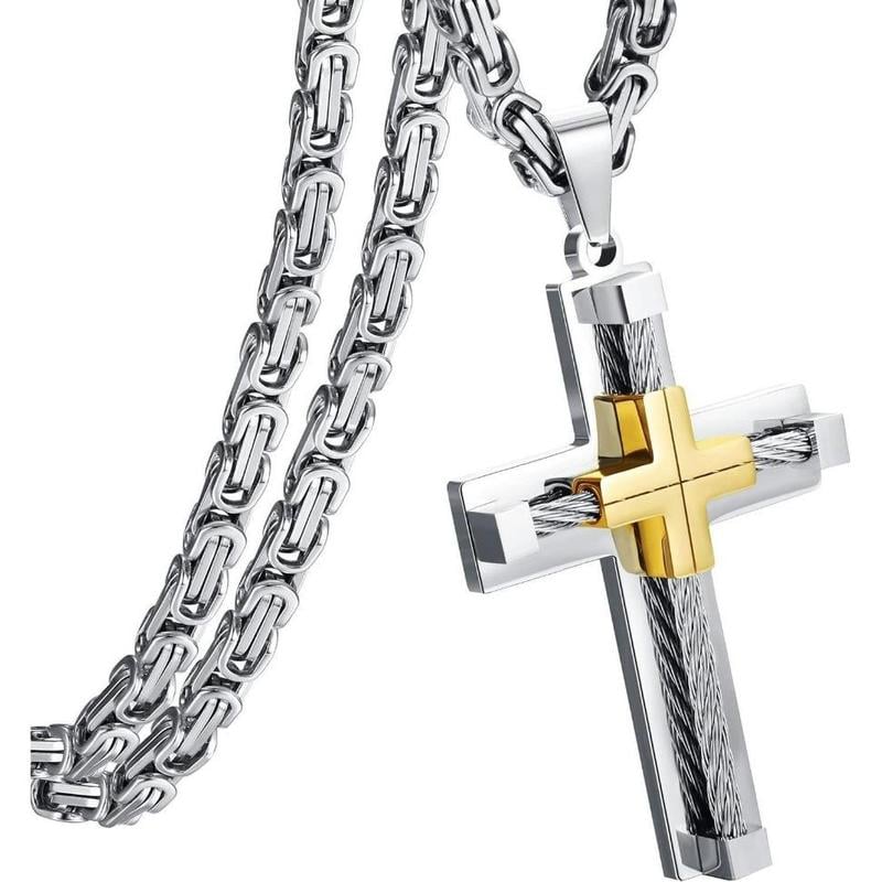 Blackstone Cross - Masculine Faith Necklace