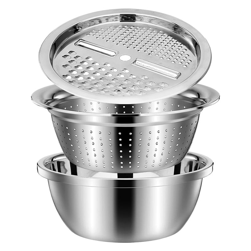 GrateNWash - Multi-Function Steel Prep Bowl
