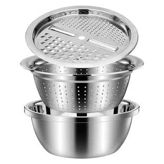 GrateNWash - Multi-Function Steel Prep Bowl