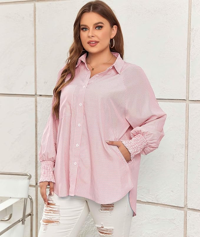 LUXE - Breezy Striped Tunic Shirt