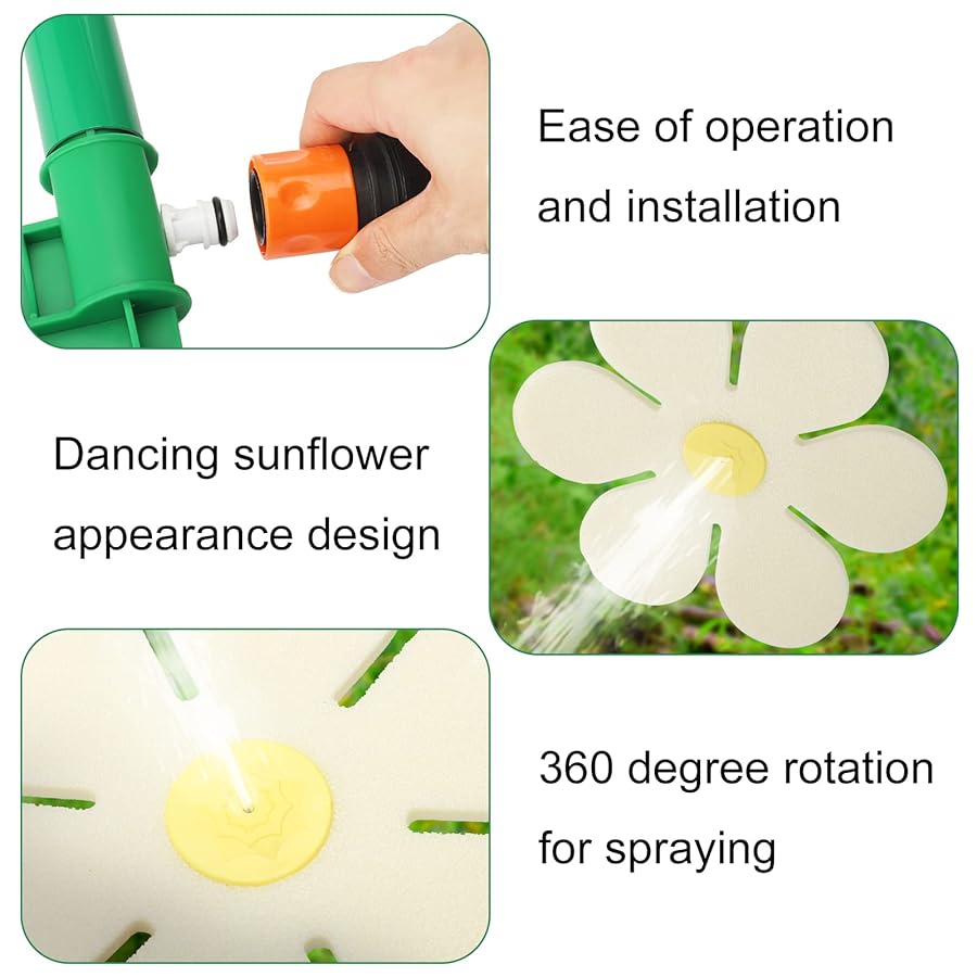 GardenGiggle - Rotating Daisy Lawn Sprinkler – Fun for Kids & Pets