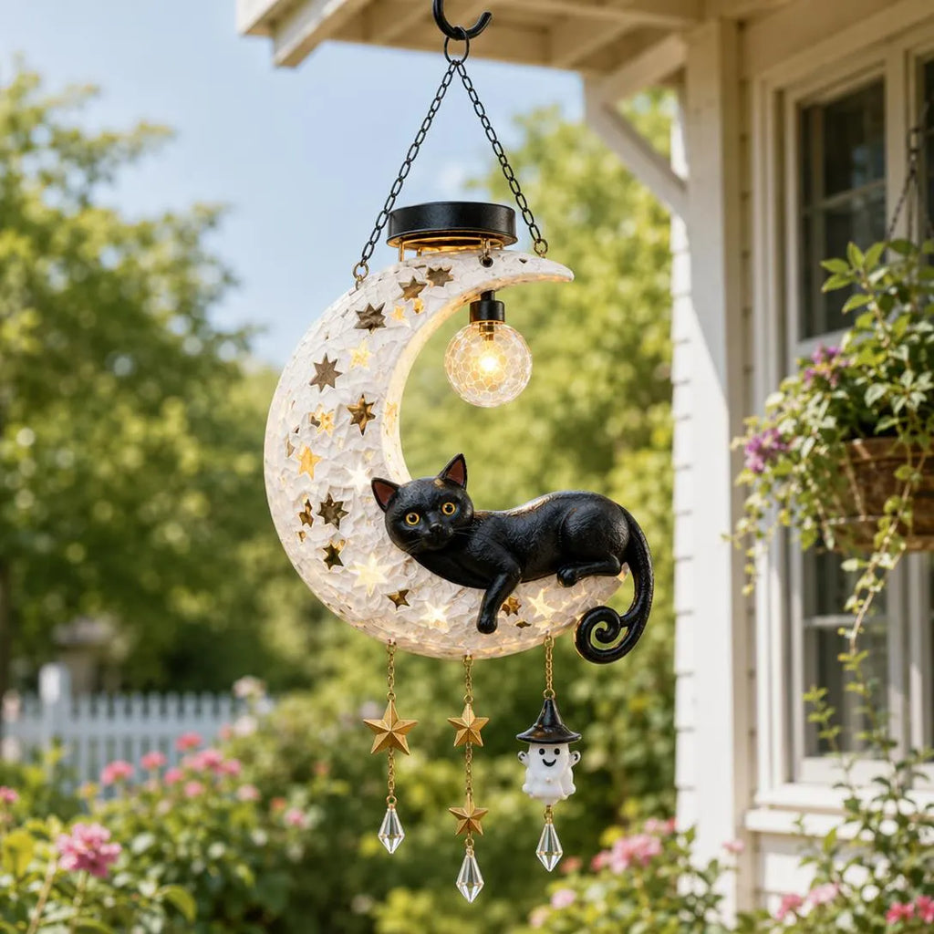 MoonGlow – Solar Crescent Moon Cat Lantern