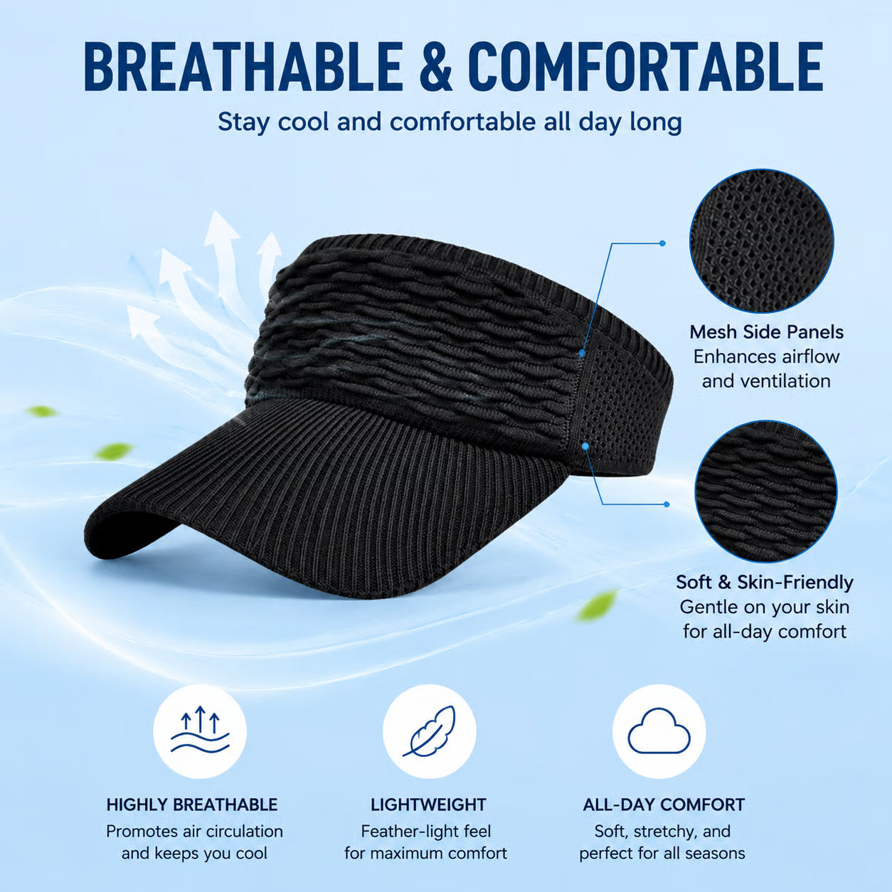 BreezeShade – Women's Open-Top Sun Protection Cap