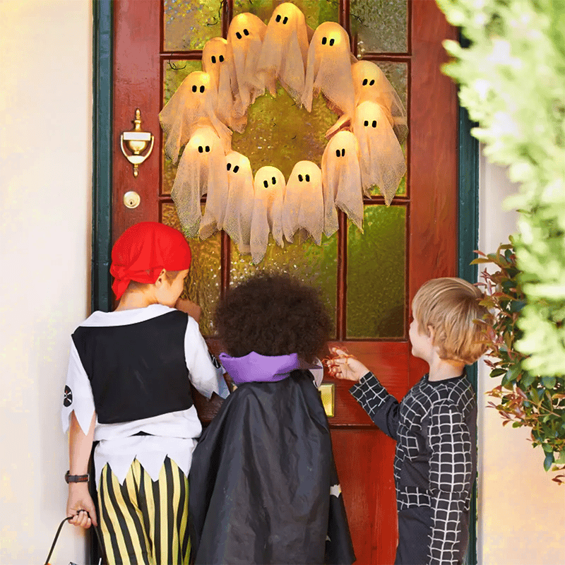 👻Halloween Glowing Ghost Wreath