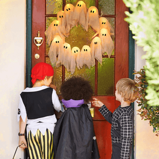 👻Halloween Glowing Ghost Wreath