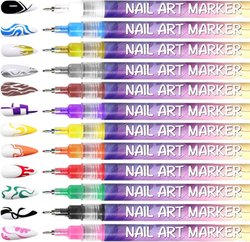12 Colors - Nail Art Pen Set