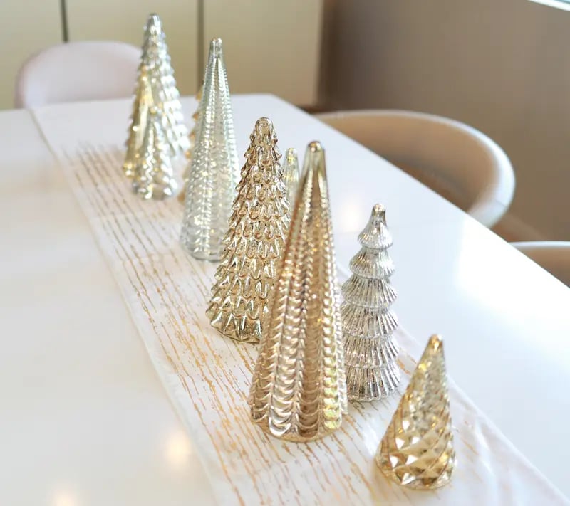 Glacia - Mercury Glass Tree Set | Radiant Festive Centerpiece
