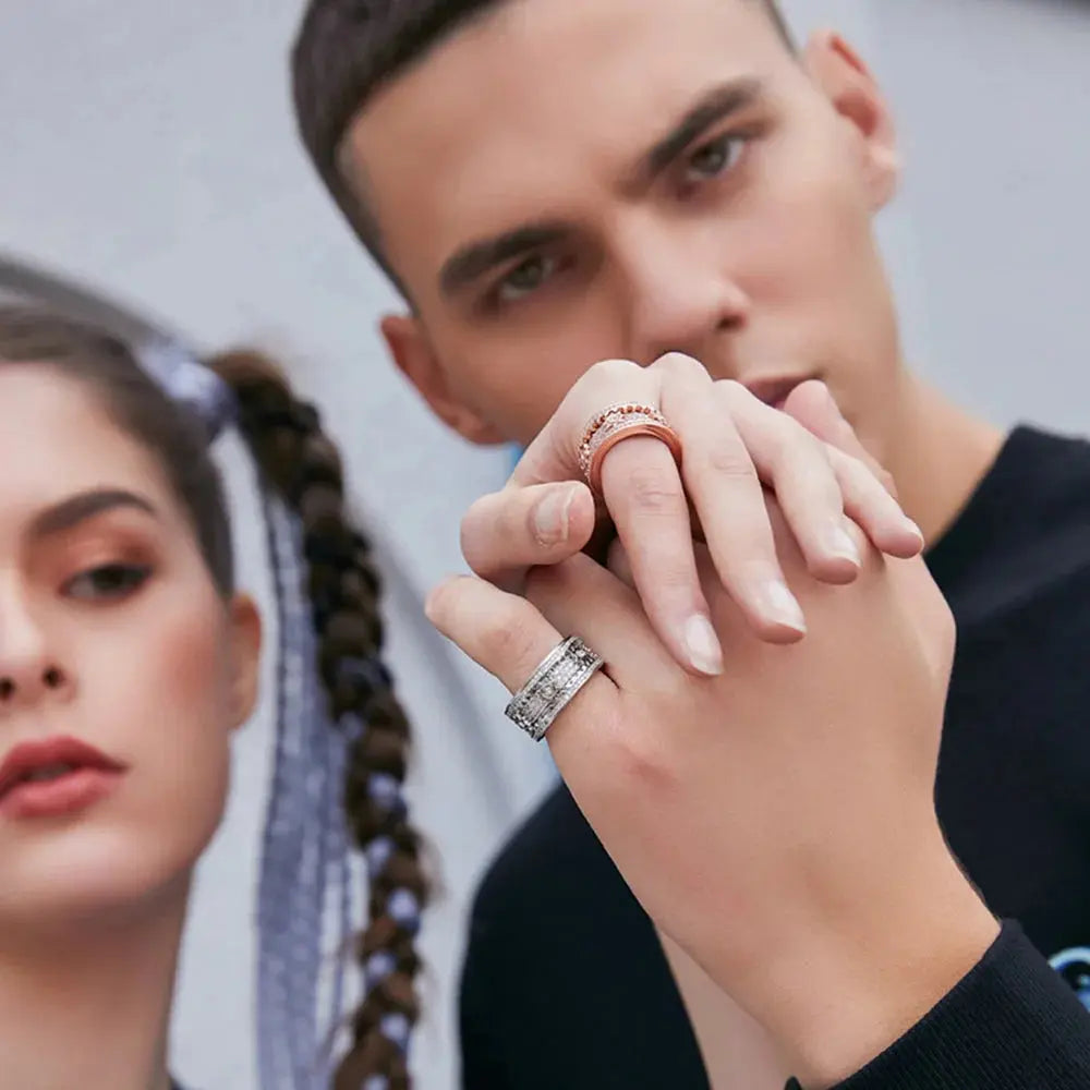 Handmade Diamond Ornate Geometric 3D Band Ring (Buy 2 Free Shipping) Marnetic