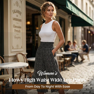 👖Women's Flowy High Waist Wide-Leg Pants – Slimming, Comfy & Chic🌺