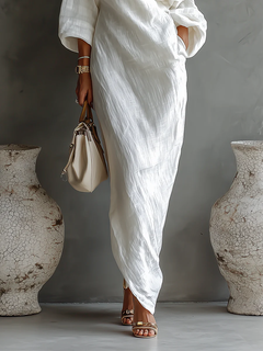 MoonlitCharm – Elegant White Maxi Gown