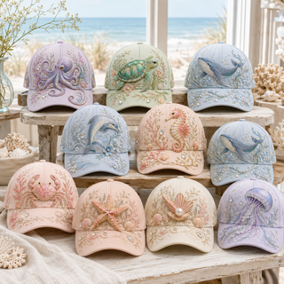 OceanVista – Premium 3D Embroidered Marine Life Cap