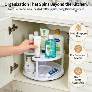 Organize360 Elite - Dual Layer Turntable Rack