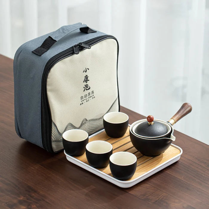 TeaVoyage 360° - The Portable Tea Maker Set with 4 Cups and Travel Bag ...