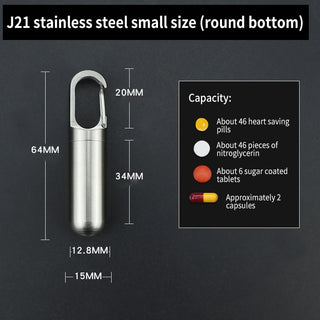 MediVault | Mini Stainless Pill Holder