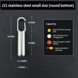 MediVault | Mini Stainless Pill Holder