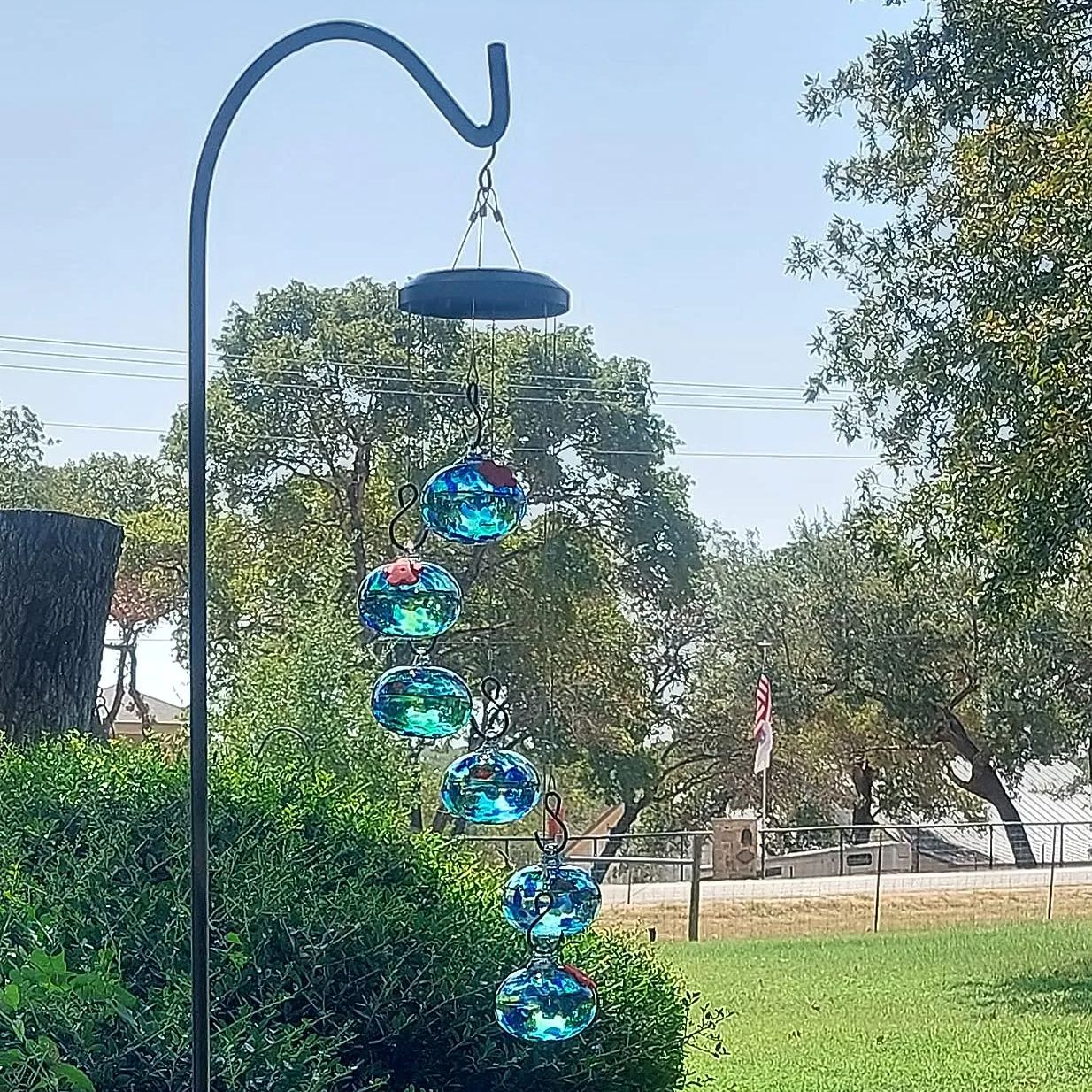 BreezeNest - Glass Wind Chime Feeder for Hummingbirds