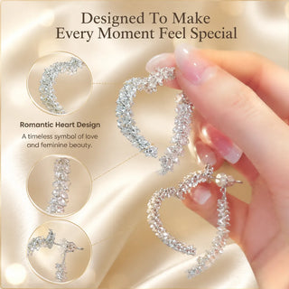 LumiVine – Elegant Rhinestone Heart Dangle Earrings